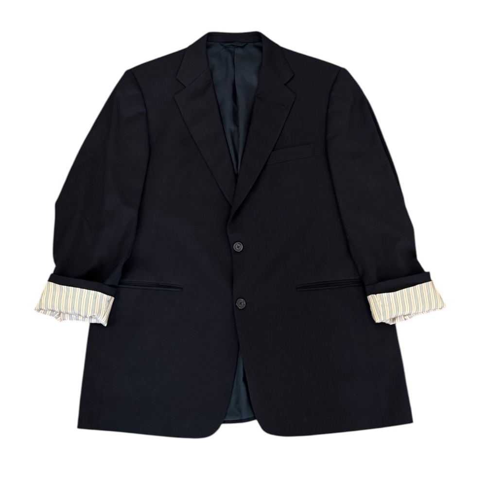 Burberry London Navy Blue Wool 2-Button Blazer Sports Coat Jacket US 42 R